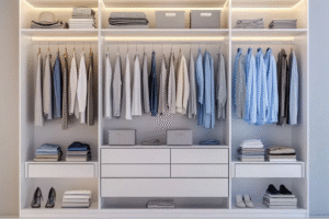 Stylish wardrobe and bedroom interior design by Lavac Designs